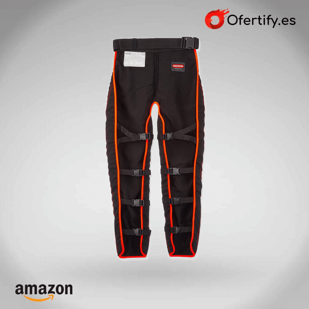 Perneras de seguridad ajustables, ideales para motosierra, protección delantera. | Ofertify