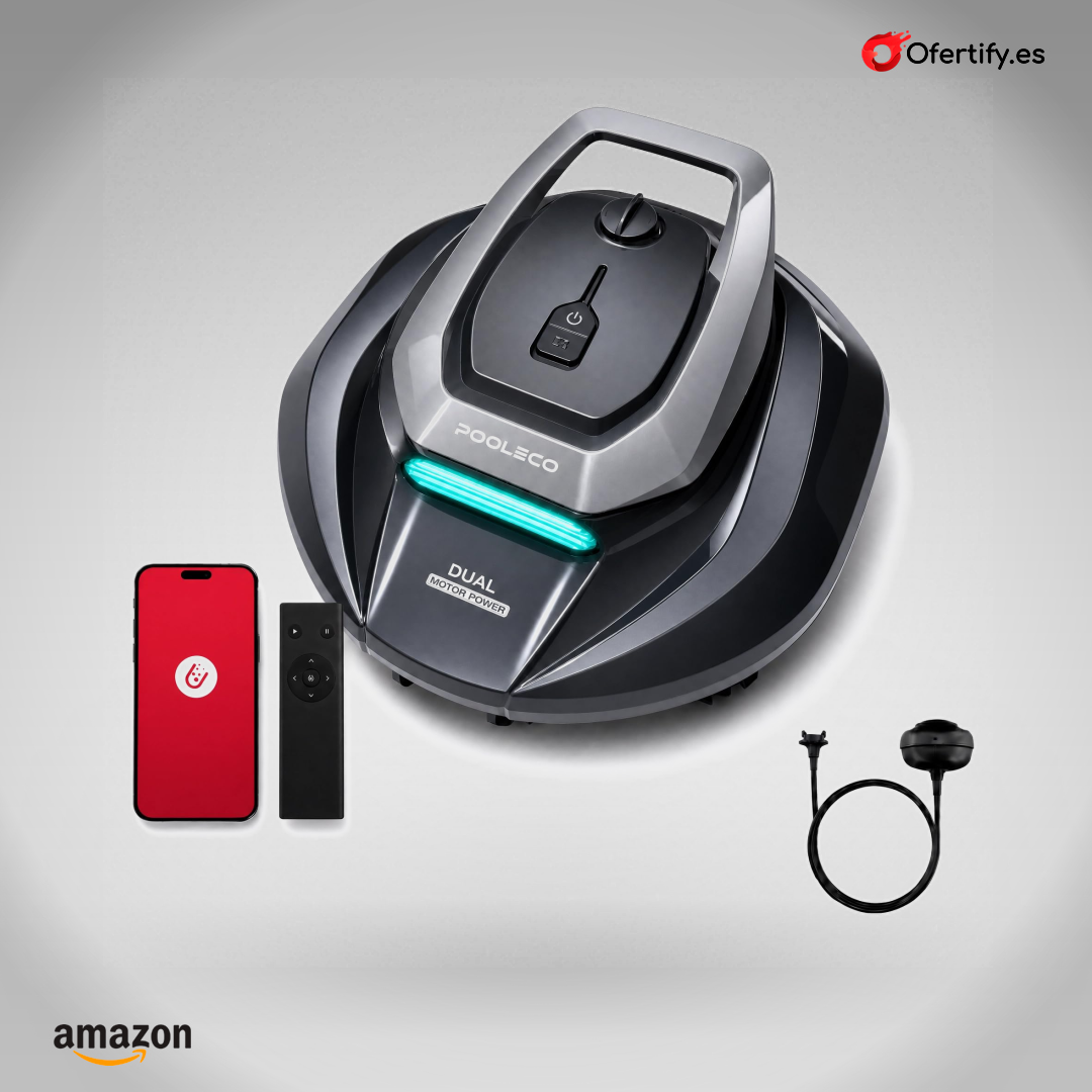 Robot aspirador piscina inalámbrico, potente, inteligente, fácil limpieza profunda. | Ofertify