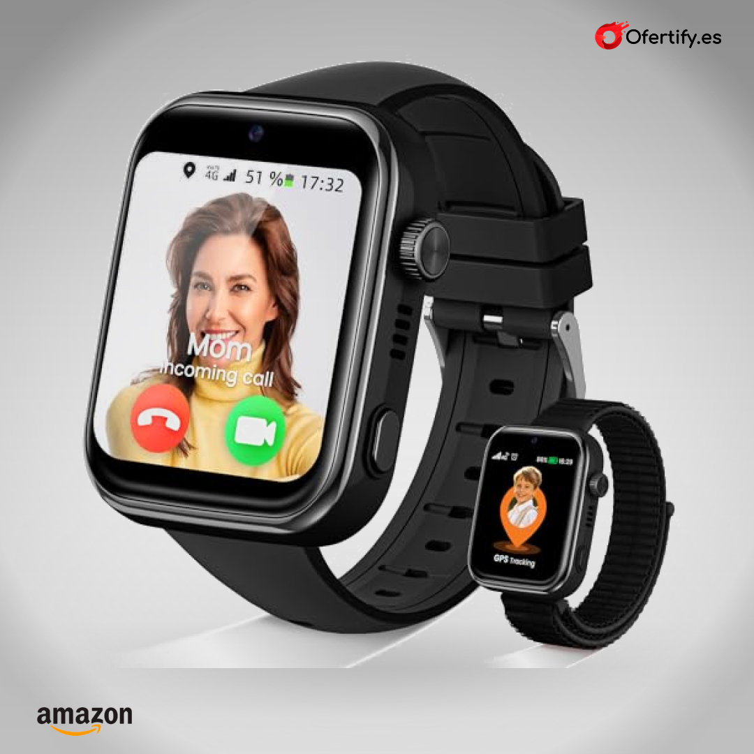 Reloj inteligente infantil GPS mejorado, múltiples posicionamientos, color negro. | Ofertify