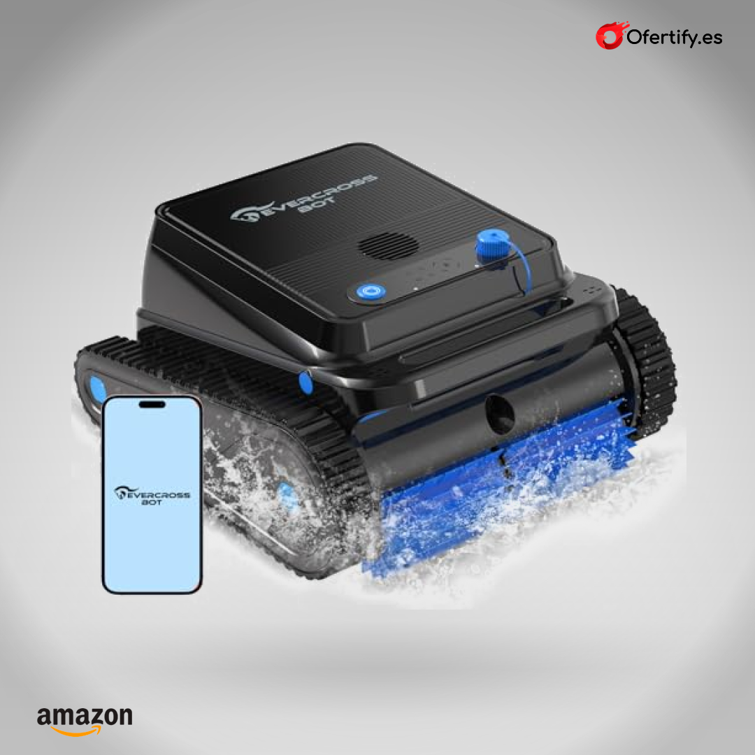 Robot limpia piscinas inalámbrico inteligente, autonomía 120 minutos, eficiente. | Ofertify