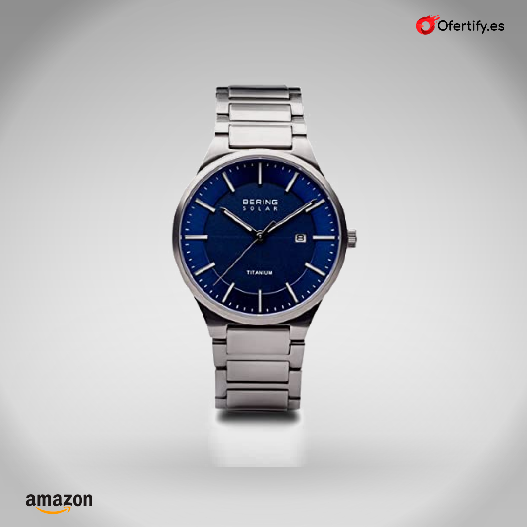 Reloj BERING para hombre, cuarzo analógico, elegante y resistente, con correa de titanio. | Ofertify