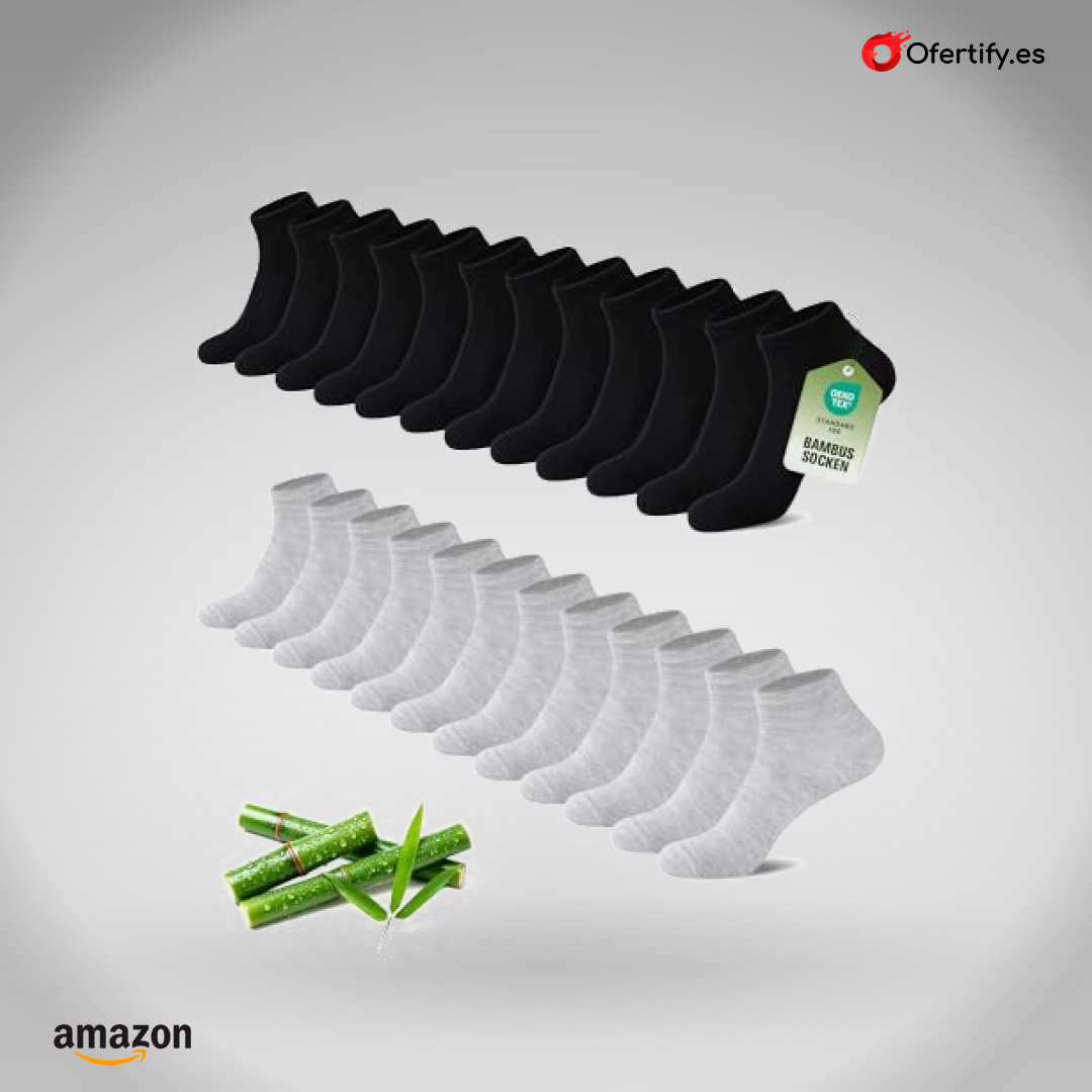 Calcetines cortos de bambú, transpirables y cómodos, antiolor, ideales para uso diario. | Ofertify