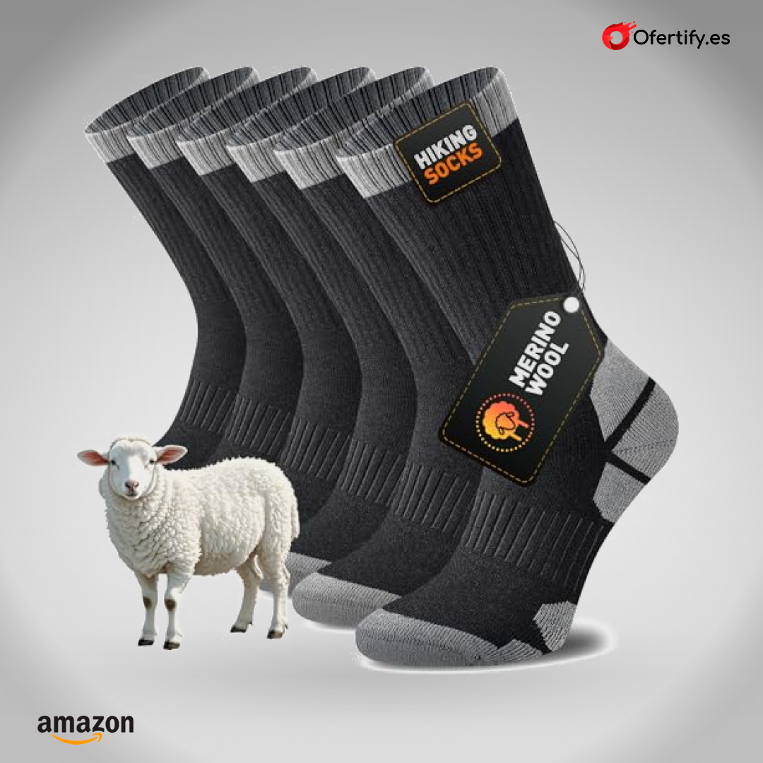 Calcetines Niorasen de lana merino, cálidos y sin costuras, ideales para actividades invernales. | Ofertify