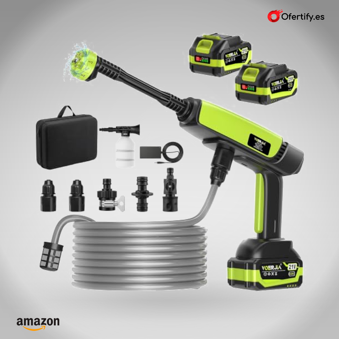 Hidrolimpiadora inalámbrica potente, con baterías duraderas y boquilla versátil para limpieza. | Ofertify
