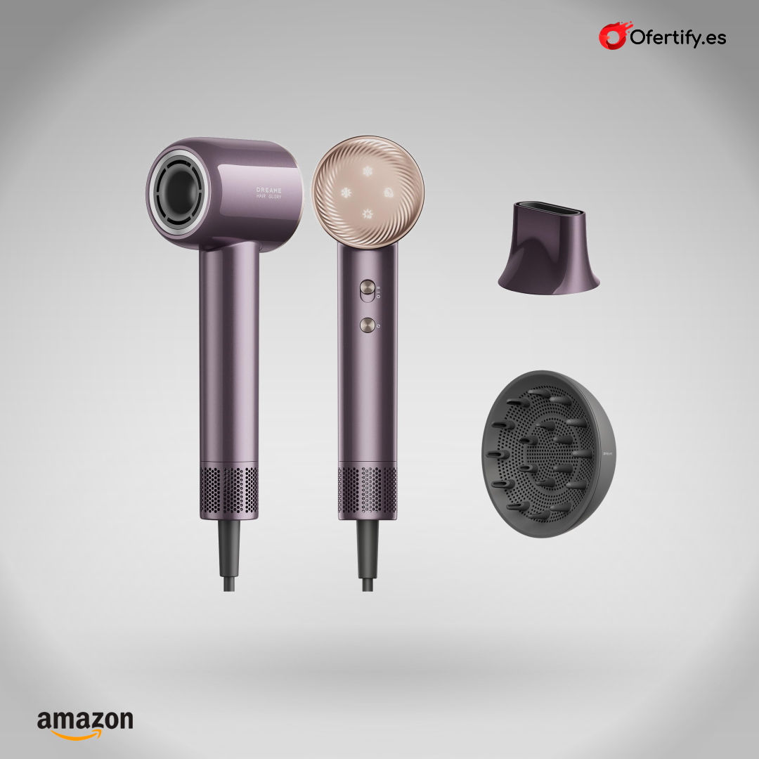 Secador ligero de alta velocidad con iones negativos, temperatura constante y accesorios versátiles. | Ofertify