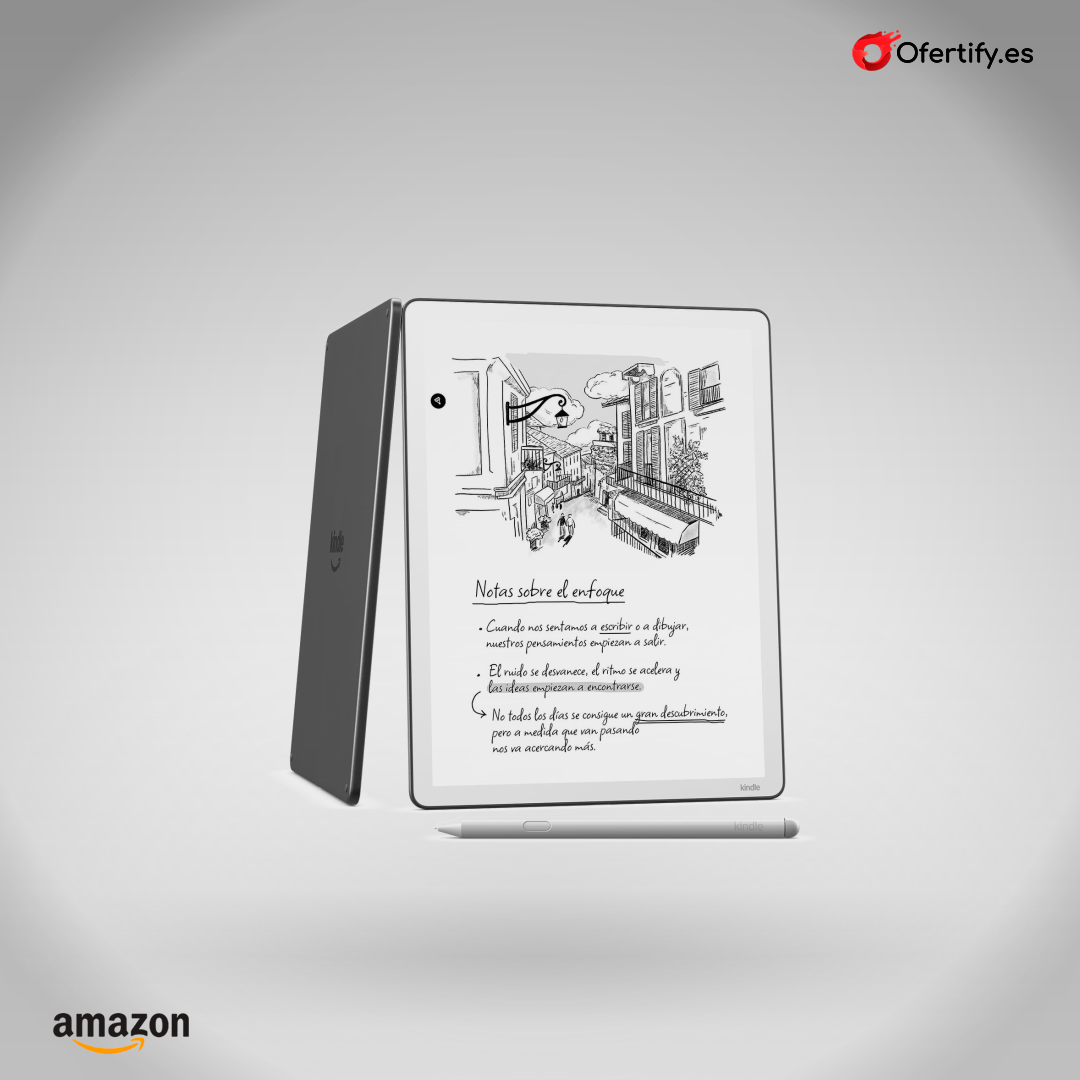 Kindle Scribe ligero y rápido, pantalla de papel, luz frontal, escritura versátil, 64 GB. | Ofertify