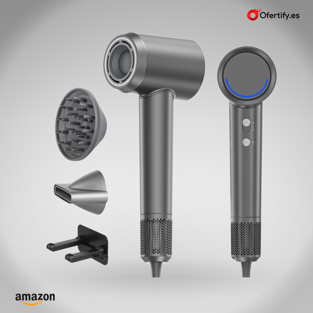 Secador Vasip con difusor, 110.000 RPM, cuatro temperaturas e iones antiencrespamiento. | Ofertify