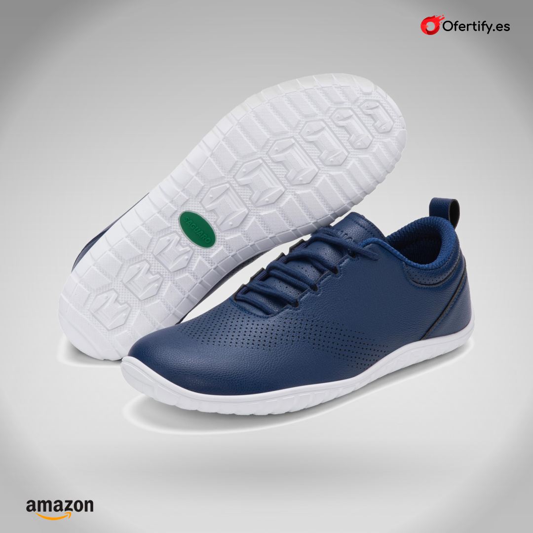 Zapatillas barefoot ligeras para hombre, con puntera ancha y zero drop, ideales para caminar. | Ofertify