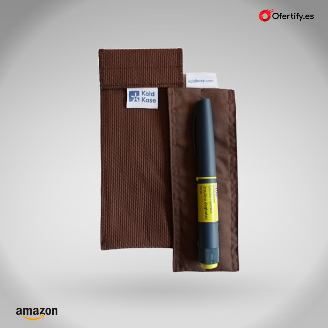 Nevera portátil marrón para insulina, reutilizable, práctica y sin electricidad, ideal para viajes. | Ofertify